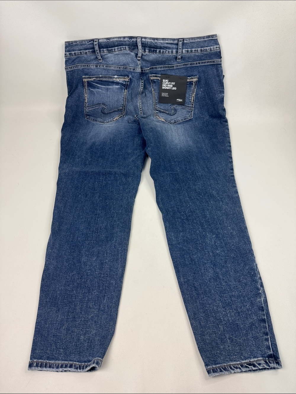 Silver Jeans Suki Curvy mid rise Skinny Jeans medium Blue Denim Size 20W NEW NWT
